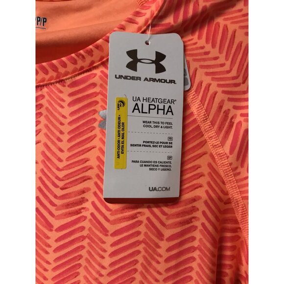NWT Under Armour Heat Gear Shirt orange Ladies Small - Picture 3 of 5